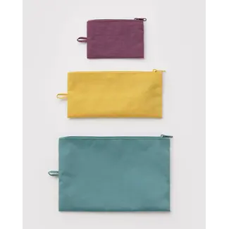 Baggu Flat Pouch Set - Jewel Mix