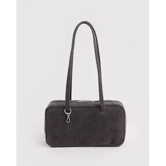 Baggu Denim Bowler Bag - Washed Black Denim