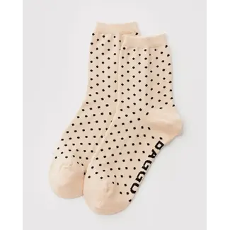 Baggu Crew Sock - Micro Cream and Black Polka Dot
