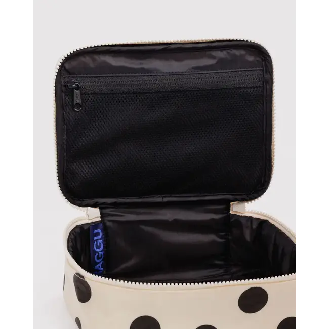 Baggu Small Cosmetic Case - Cream and Black Polka Dot