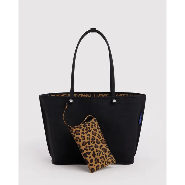 Baggu Large Nylon Reversible Tote - Leopard Mix