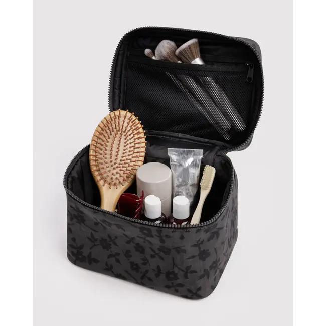 Baggu Large Cosmetic Case - Charcoal Ditsy Floral