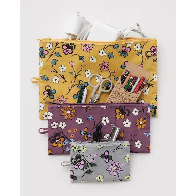 Baggu Flat Pouch Set - Wildwood Mix