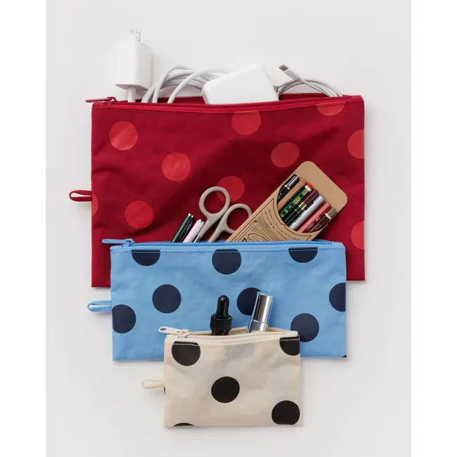 Baggu Flat Pouch Set - Polka Dot Mix