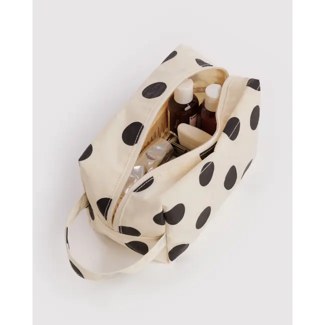 Baggu Dopp Kit - Cream and Black Polka Dot