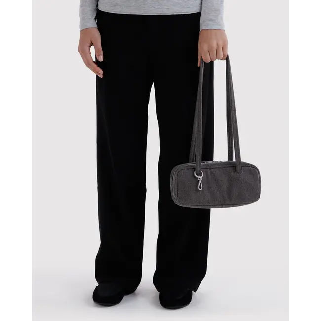 Baggu Denim Bowler Bag - Washed Black Denim