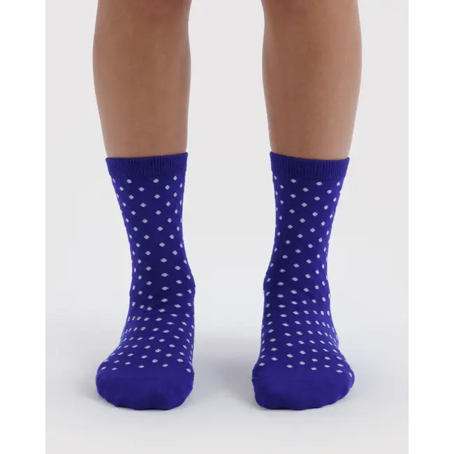 Baggu Crew Sock - Micro Blue and White Polka Dot