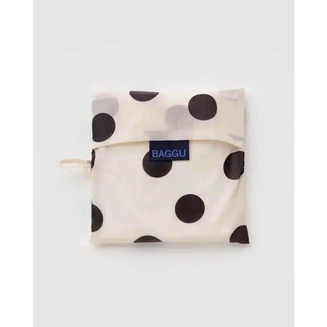 Baggu Big Baggu - Cream and Black Polka Dot