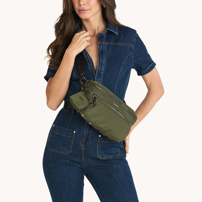 Hammitt Charles Crossbody Large- Jade Nylon/Gunmetal