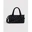 Baggu Small Nylon Duffle Bag - Black and Sky Blue Micro Dot