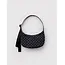 Baggu Small Nylon Crescent Bag - Black and Sky Blue Micro Dot