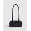 Baggu Small Nylon Bowler Bag - Black and Sky Blue Micro Dot