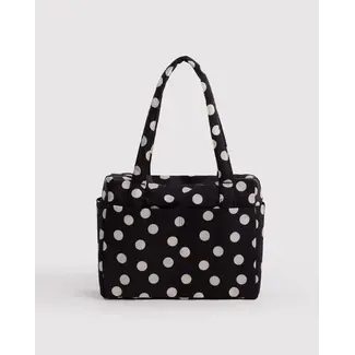 Baggu Small Cloud Carry-On - Black and Cream Polka Dot