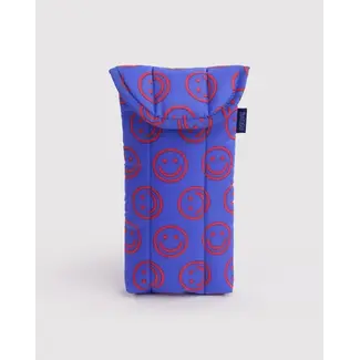 Baggu Puffy Glasses Sleeve - Mini Cobalt Happy