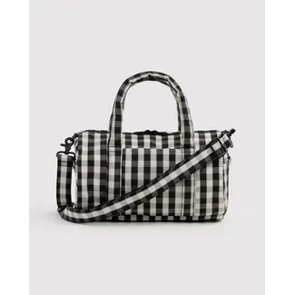 Baggu Nylon Duffle Bag - Black and Cream Gingham