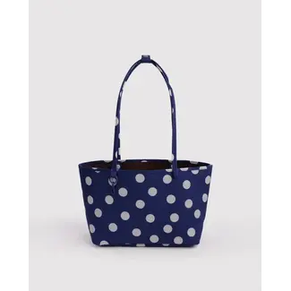 Baggu Medium Nylon Reversible Tote - Navy Polka Dot Mix