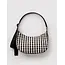 Baggu Medium Nylon Crescent Bag - Black and Cream Gingham