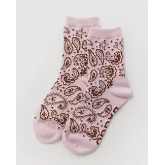 Baggu Crew Sock - Paisley Pink