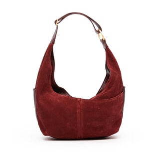Hammitt Tom Zip Med-Cherrywood Suede-BG
