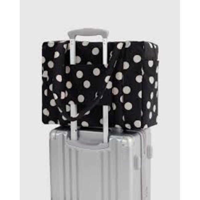 Baggu Small Cloud Carry-On - Black and Cream Polka Dot