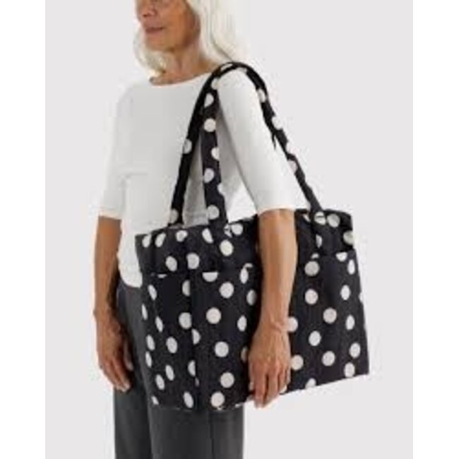Baggu Small Cloud Carry-On - Black and Cream Polka Dot