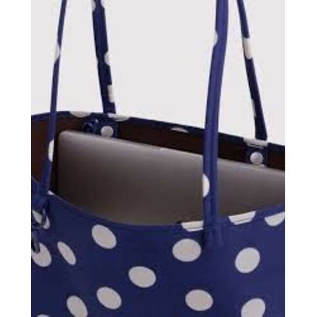 Baggu Medium Nylon Reversible Tote - Navy Polka Dot Mix