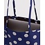 Baggu Medium Nylon Reversible Tote - Navy Polka Dot Mix
