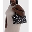 Baggu Medium Nylon Bowler Bag - Black and Cream Polka Dot