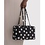 Baggu Medium Nylon Bowler Bag - Black and Cream Polka Dot