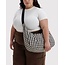 Baggu Large Nylon Crescent Bag - Black and Cream Gingham