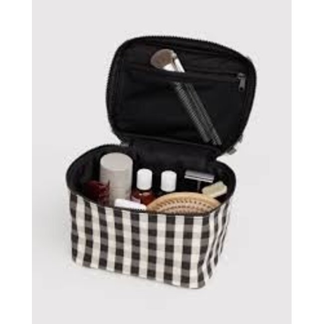 Baggu Large Cosmetic Case - Black and Cream Gingham