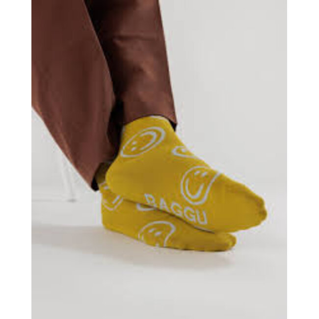 Baggu Crew Sock - Ochre Happy