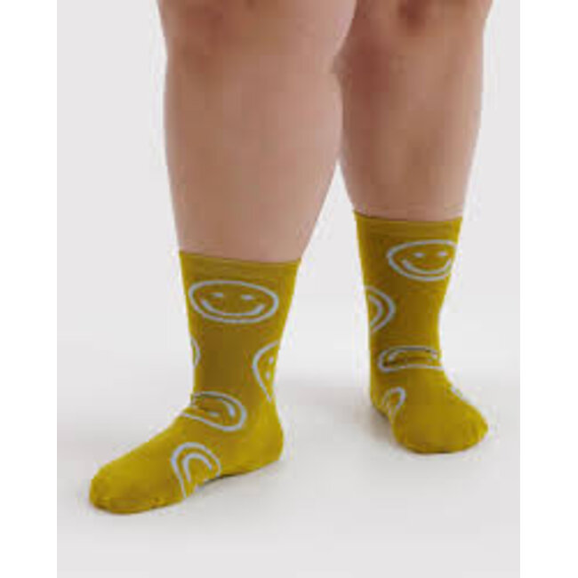 Baggu Crew Sock - Ochre Happy
