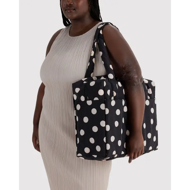 Baggu Cloud Carry-on - Black and Cream Polka Dot