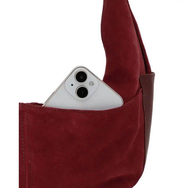 Hammitt Tom Zip Med-Cherrywood Suede-BG