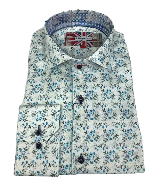 7 Downie St. Floral Pattern Dress Shirt - 6031