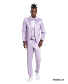 Tazzio Sharkskin Suit - 3 Piece - Lavender