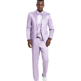 Tazzio  Sharkskin Suit - 3 Piece - Lavender