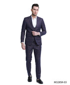 Tazzio Check Suit - 3 Piece - Burgundy