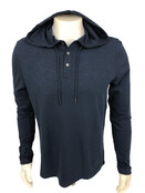 Michael Kors Slub Henley Hoodie - Midnight