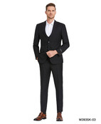 Tazzio Windowpane Suit - 3 Piece - Black Tazzio Windowpane Suit - 3 Piece - Black