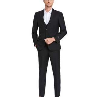 Tazzio Windowpane Suit - 3 Piece - Black