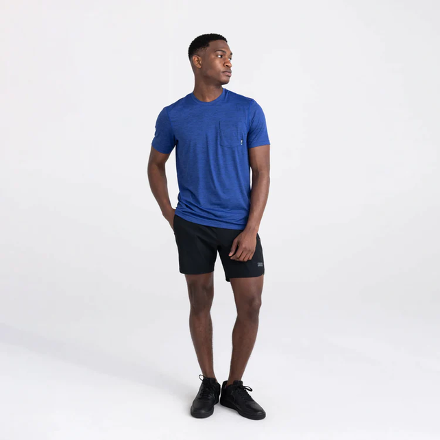 Saxx DROPTEMP Short Sleeve Crew - Sport Blue Heather
