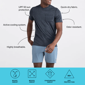 Saxx DROPTEMP Short Sleeve Crew - Turbulence Heather Saxx DROPTEMP Short Sleeve Crew - Turbulence Heather