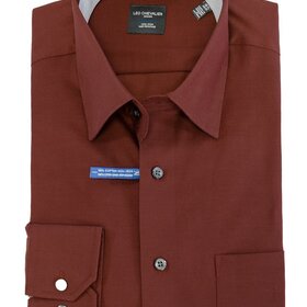 Leo Chevalier 100% Cotton Textured Dress Shirt - Copper
