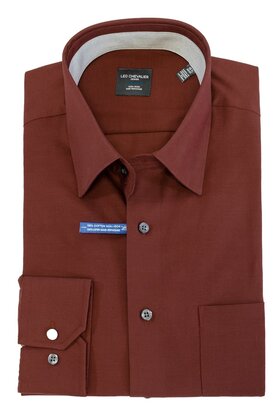 Leo Chevalier 100% Cotton Textured Dress Shirt - Copper