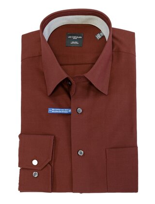 Leo Chevalier 100% Cotton Textured Dress Shirt - Copper