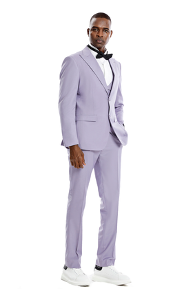 Tazzio 2 Button Peak Lapel Suit - 3 Piece - Lavender