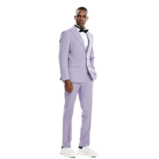 Tazzio 2 Button Peak Lapel Suit - 3 Piece - Lavender