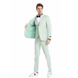 Tazzio 2 Button Peak Lapel Suit -3 Piece - Mint